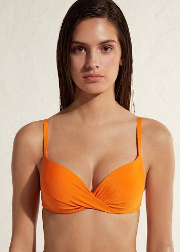 Calzedonia Super Imbottito Push Up Indonesia Eco Donna Top Bikini Arancioni | IT1975WY