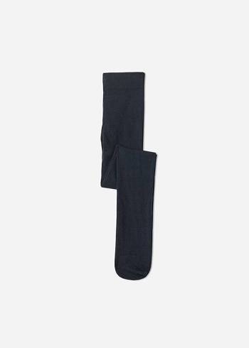 Calzedonia Super Opaque with Cashmere Bambino Collant Blu | IT3010WY