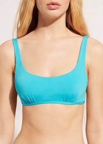 Calzedonia Tank-Stile Indonesia Donna Top Bikini Verde Acqua Verdi | IT2009PQ