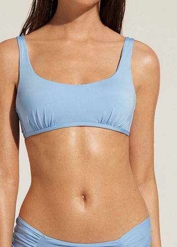 Calzedonia Tank Stile Indonesia Eco Donna Top Bikini Blu | IT1992LH