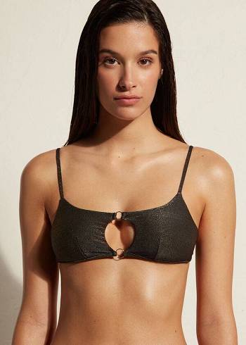 Calzedonia Tank-style Cut Out Swimsuit Hollywood Donna Top Bikini Nere | IT2007IS