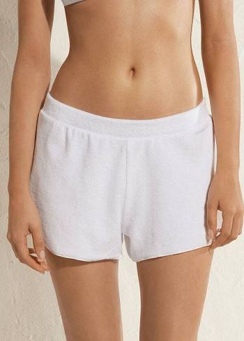 Calzedonia Terrycloth Shorts Donna Cover Ups Bianche | IT2150XF