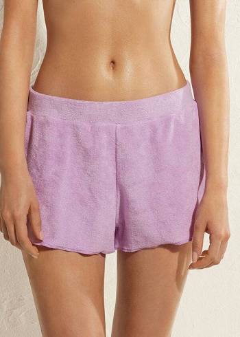 Calzedonia Terrycloth Shorts Donna Cover Ups Viola | IT2152VD