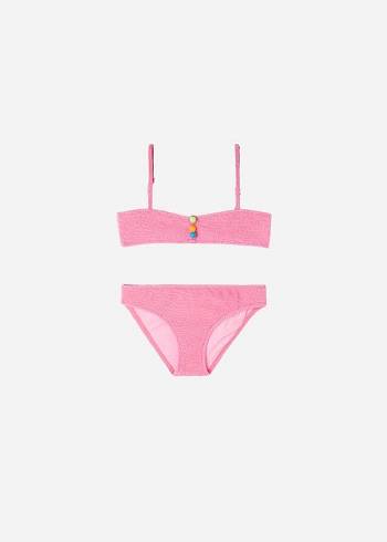 Calzedonia Two-Piece Bandeau San Diego Bambino Costumi Da Bagno Rosa | IT3068GL