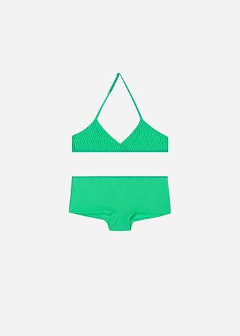 Calzedonia Two Piece Mykonos Bambino Costumi Da Bagno Verdi | IT3063WY