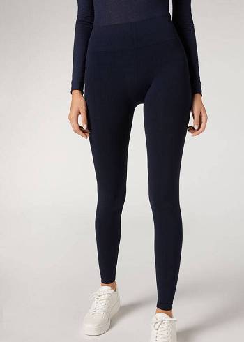 Calzedonia Ultra-Opaque Microfiber Donna Leggings Blu | IT2708WY