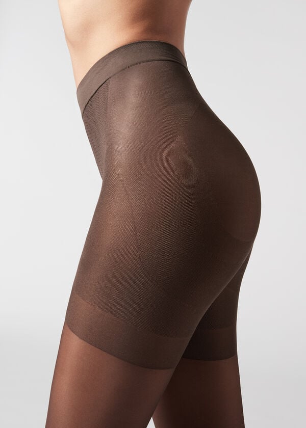 Calzedonia 30 Denier Total Shaper Sheer Donna Collant Caffè | IT1190VD