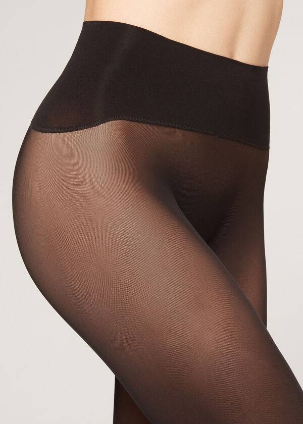 Calzedonia 30 Denier Totally Invisible Opaque Donna Collant Nere | IT1020OR