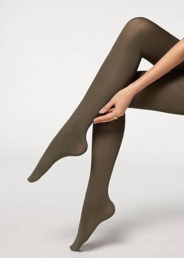 Calzedonia 50 Denier Total Comfort Soft Touch Opaque Donna Collant Verde Oliva Verdi | IT1025FM