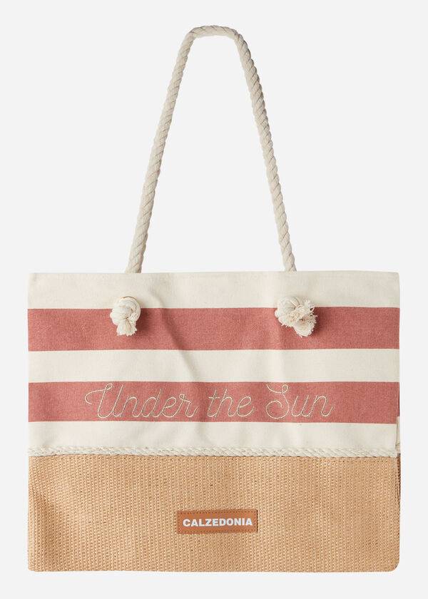 Calzedonia A Strisce Beach Bag Donna Accessori Marroni | IT1284DN