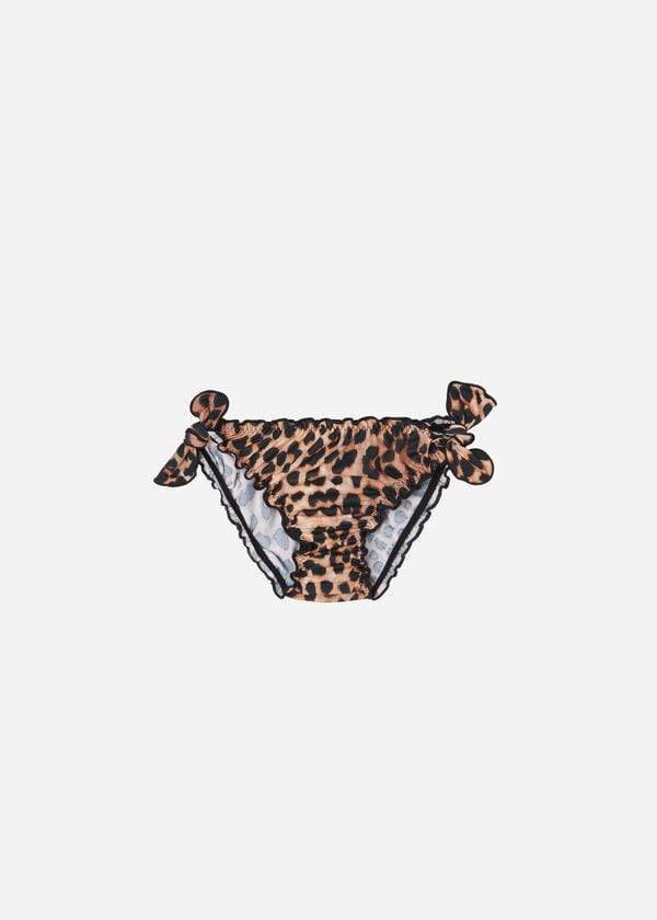 Calzedonia Animal Print Bottom Bilbao Bambino Costumi Da Bagno Nere Marroni | IT3019LH