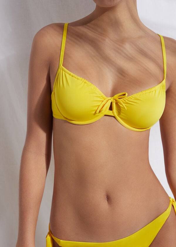 Calzedonia Balconette Indonesia Eco Donna Top Bikini Gialle | IT1665RW