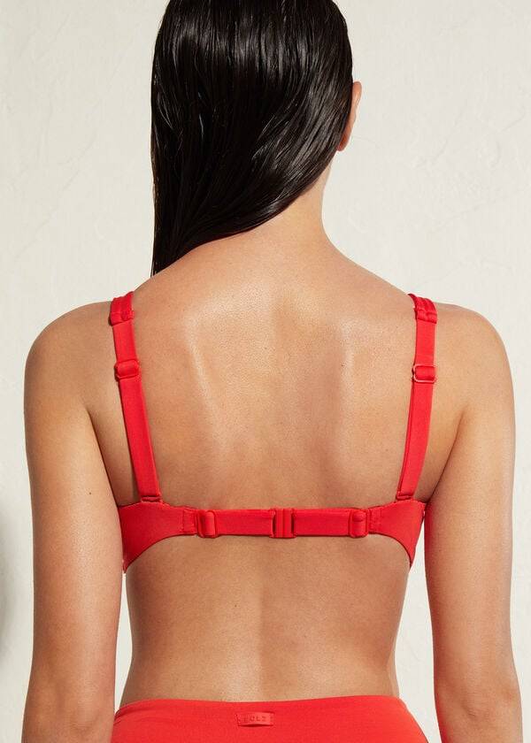 Calzedonia Balconette Indonesia Eco Donna Top Bikini Rosse | IT1668UT