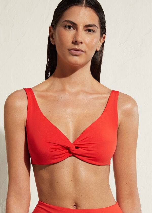 Calzedonia Balconette Indonesia Eco Donna Top Bikini Rosse | IT1668UT