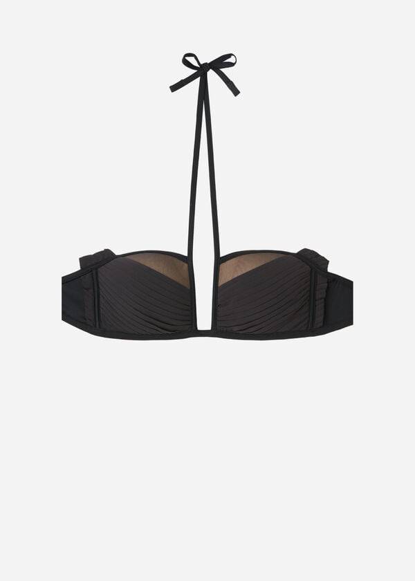 Calzedonia Bandeau Lightly Imbottito Tokyo Donna Top Bikini Nere | IT1695IS