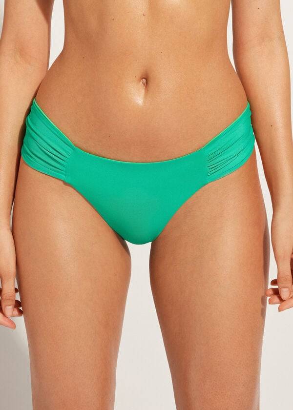 Calzedonia Brazilian Indonesia Eco Donna Slip Bikini Verdi | IT1312GL