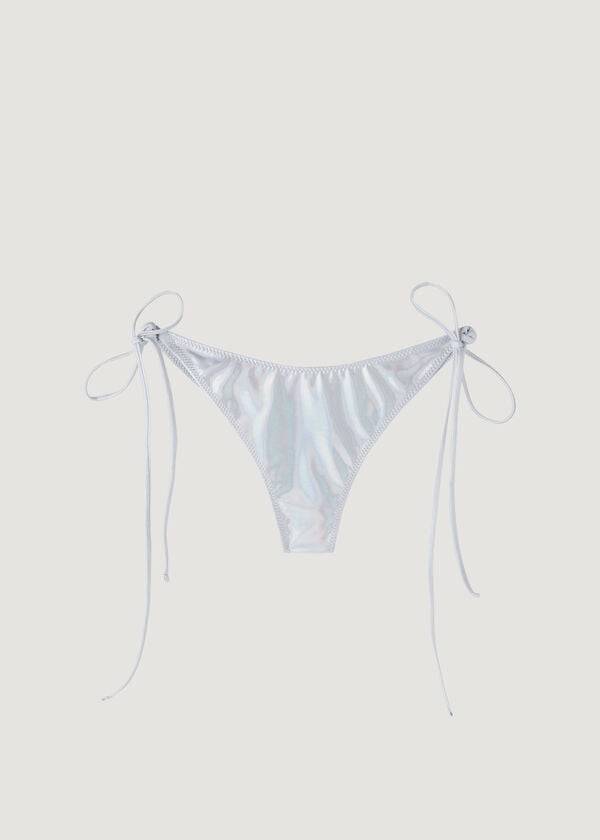 Calzedonia Brazilian Side Tie Daytona Donna Slip Bikini Argento | IT1322NB