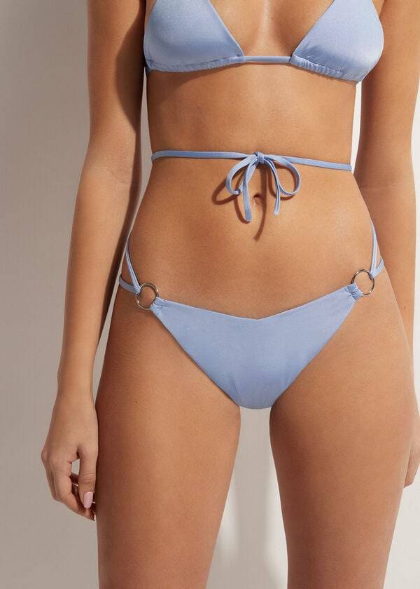 Calzedonia Brazilian String Abu Dhabi Donna Slip Bikini Blu | IT1325WY