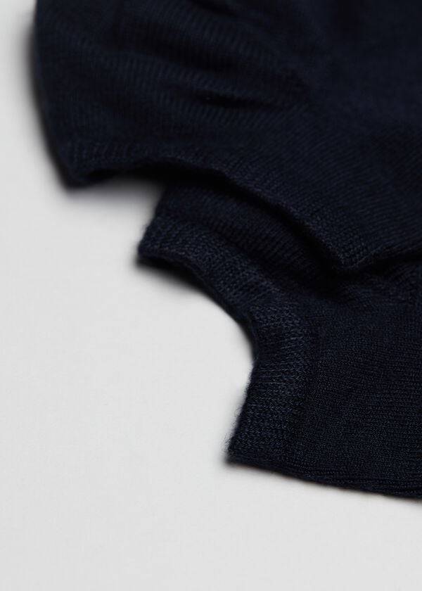 Calzedonia Cashmere Blend No-Show Uomo Calzini Blu | IT2880HK