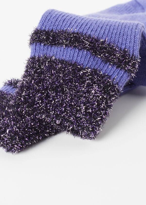 Calzedonia Cashmere Corta with Glitter Trim Donna Calzini Viola | IT2357XF