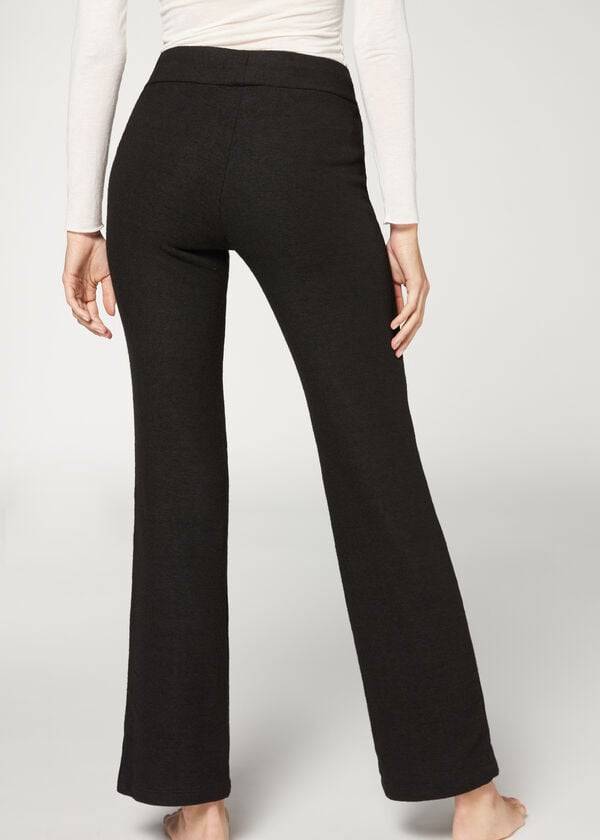 Calzedonia Cashmere Dritto Donna Leggings Nere | IT2628AP