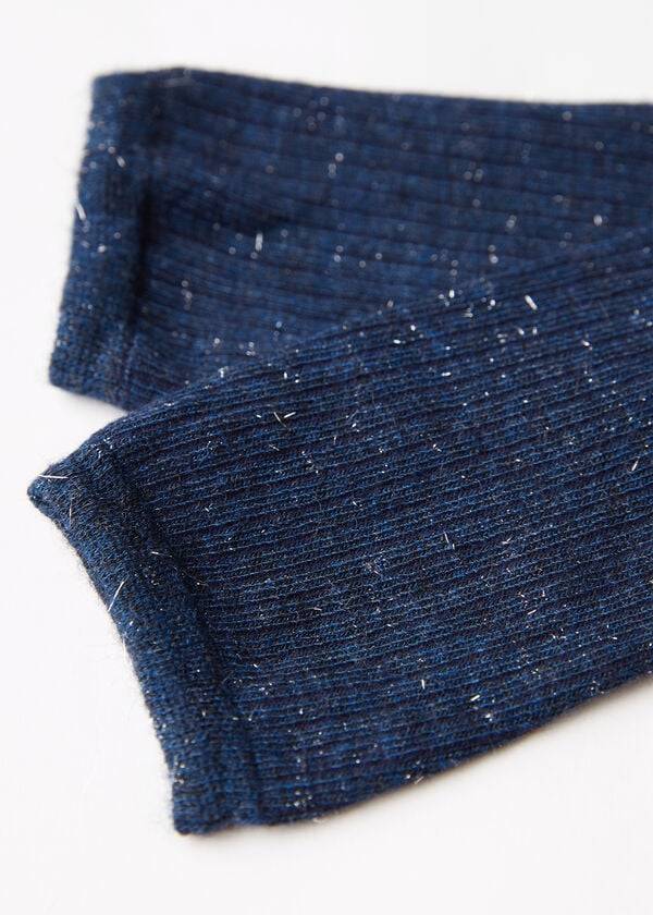 Calzedonia Cashmere and Glitter Corta Bambino Calzini Blu | IT3088XF