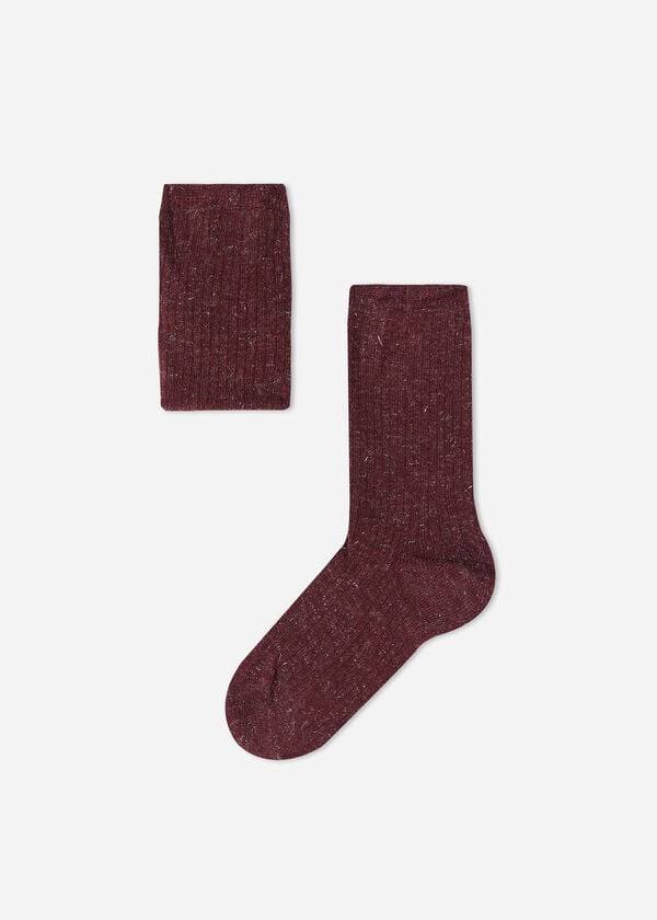 Calzedonia Cashmere and Glitter Corta Bambino Calzini Bordeaux | IT3089ZG