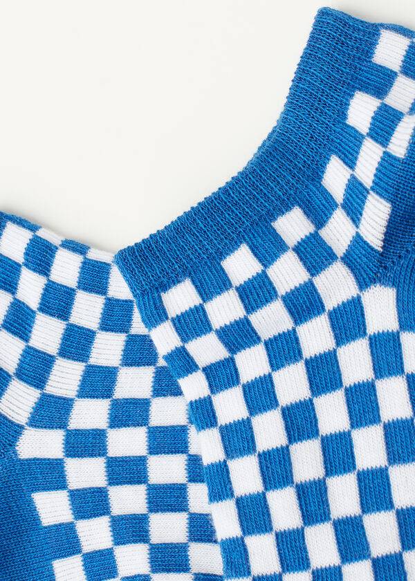 Calzedonia Checkered No-Show Donna Calzini Blu | IT2268OR