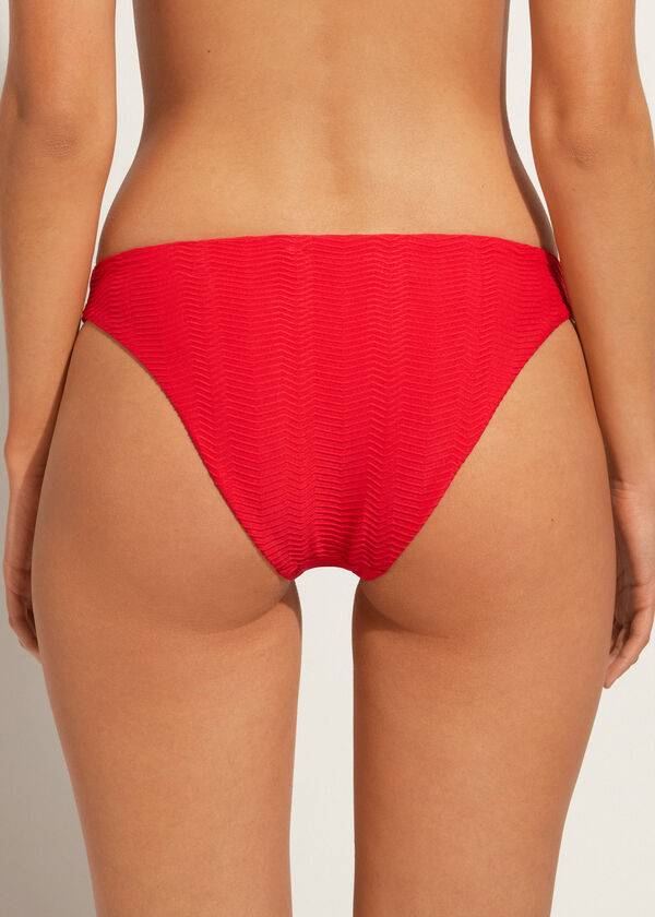 Calzedonia Chevron Casablanca Donna Slip Bikini Rosse | IT1349MA