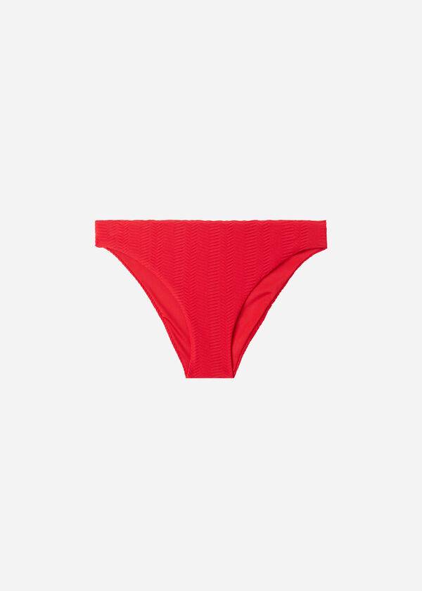 Calzedonia Chevron Casablanca Donna Slip Bikini Rosse | IT1349MA