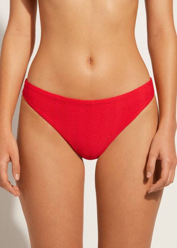 Calzedonia Chevron Casablanca Donna Slip Bikini Rosse | IT1349MA