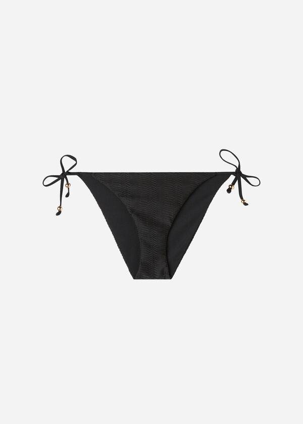 Calzedonia Chevron String Casablanca Donna Slip Bikini Nere | IT1356UT