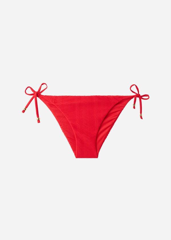 Calzedonia Chevron String Casablanca Donna Slip Bikini Rosse | IT1357IS