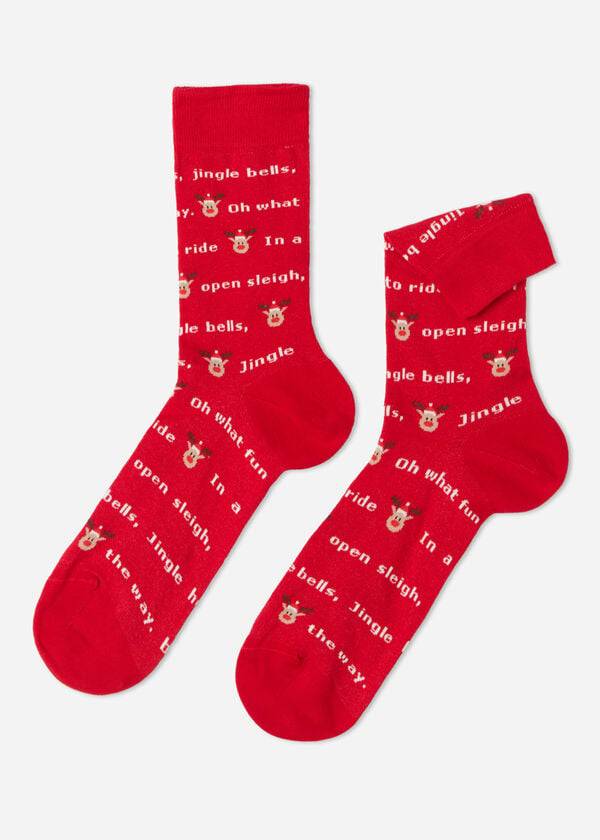 Calzedonia Christmas Series Corta Crew Uomo Calzini Rosse | IT2794TV