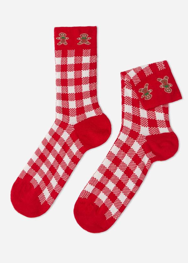 Calzedonia Christmas Series Corta Crew Uomo Calzini Rosse Bianche | IT2795RW