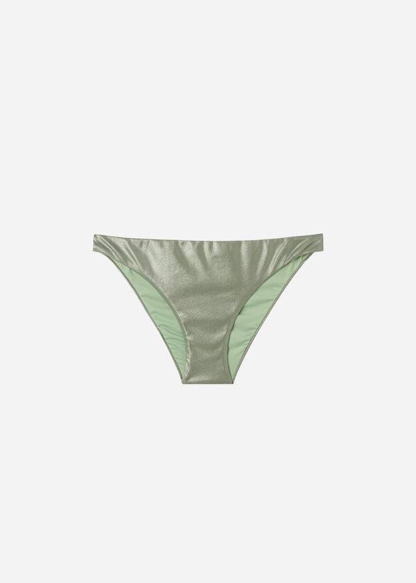 Calzedonia Coated-Effect Antigua Donna Slip Bikini Verdi | IT1361SO