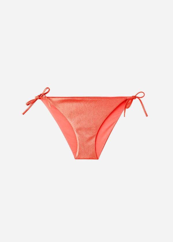 Calzedonia Coated-Effect String Antigua Donna Slip Bikini Corallo Arancioni | IT1366JJ