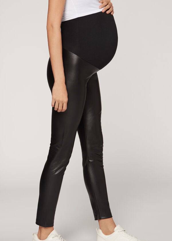 Calzedonia Coated Thermal Maternity Donna Leggings Nere | IT2630OR