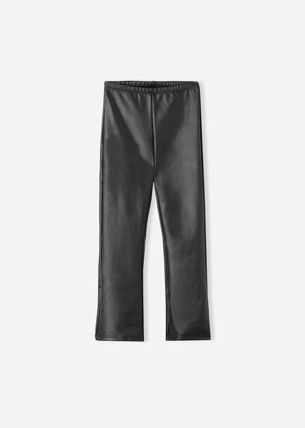 Calzedonia Coated Thermal Mini-flare Bambino Leggings Nere | IT3123DN