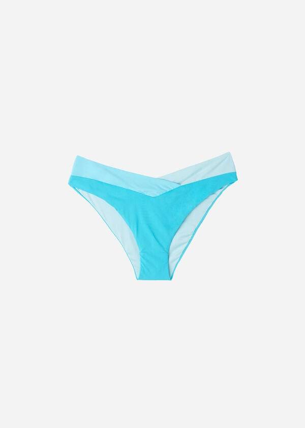 Calzedonia Color Block Azzorre Donna Slip Bikini Verde Acqua Verdi | IT1370XF