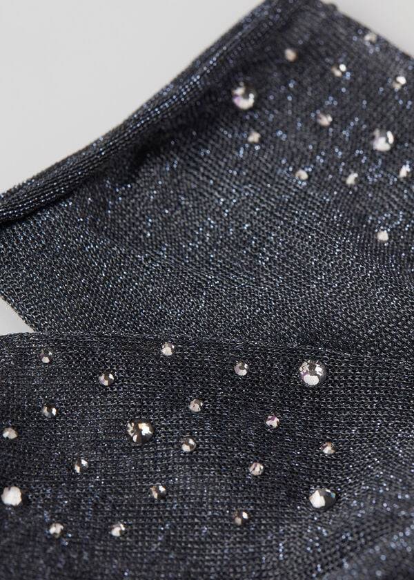 Calzedonia Corta with Glitter and Crystals Donna Calzini Nere | IT2529TV