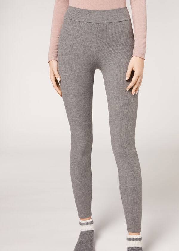 Calzedonia Costine with Cashmere Donna Leggings Grigie | IT2676UT