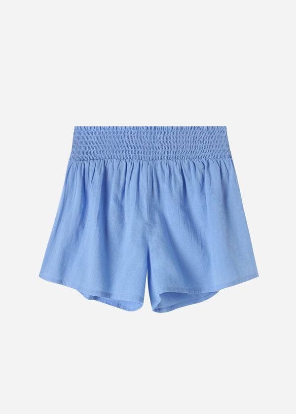 Calzedonia Cotone Shorts Donna Cover Ups Blu | IT2118GL