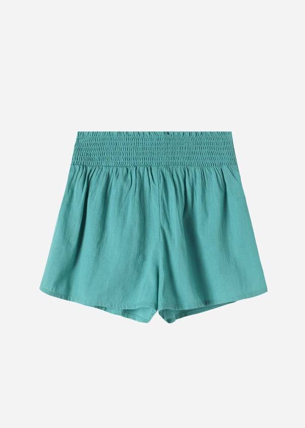 Calzedonia Cotone Shorts Donna Cover Ups Verde Acqua | IT2119HK