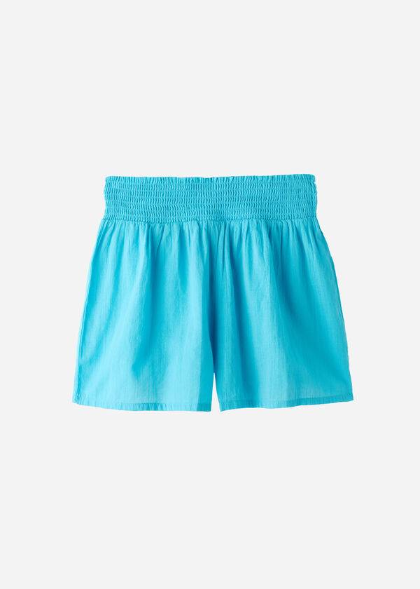 Calzedonia Cotone Shorts Donna Cover Ups Verde Acqua Verdi | IT2127BC