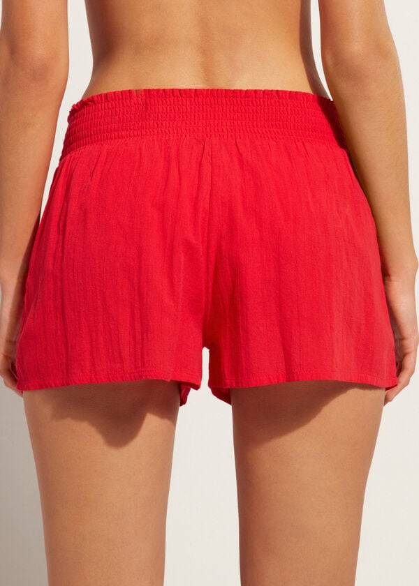 Calzedonia Cotone Shorts Sexy Donna Cover Ups Rosse | IT2128NB