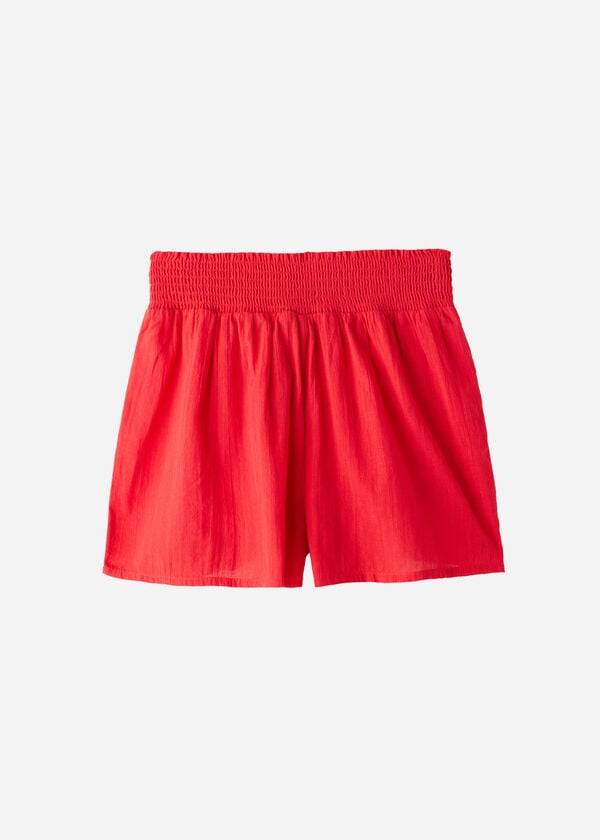 Calzedonia Cotone Shorts Sexy Donna Cover Ups Rosse | IT2128NB