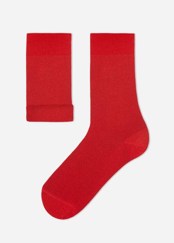 Calzedonia Crew with Cashmere Uomo Calzini Rosse | IT2842PQ