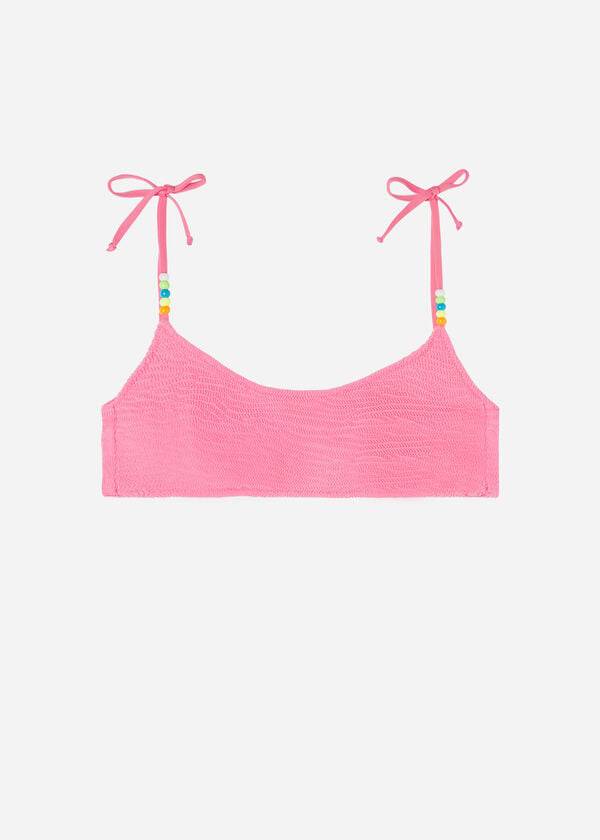 Calzedonia Crinkled Tank-Stile San Diego Donna Top Bikini Rosa | IT1703HK