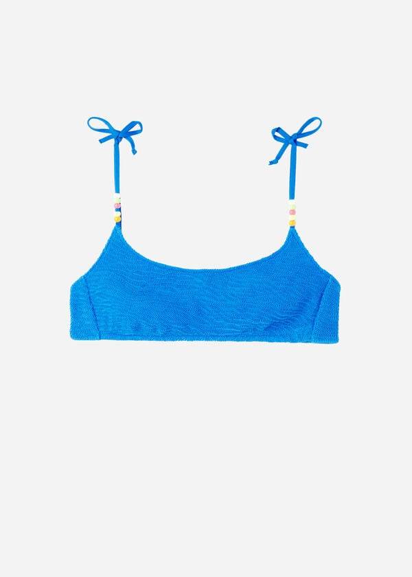 Calzedonia Crinkled Tank-Stile San Diego Donna Top Bikini Blu | IT1704JJ